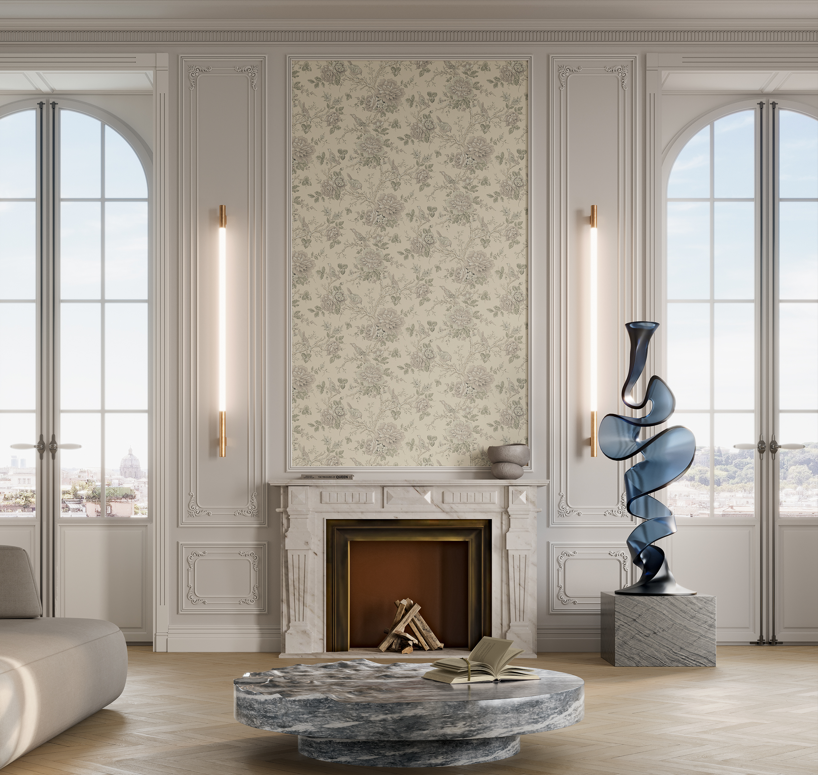 Обои Loymina Королева Сад Нефритовой девы FL1 001 10,05×1 фото в интерьере